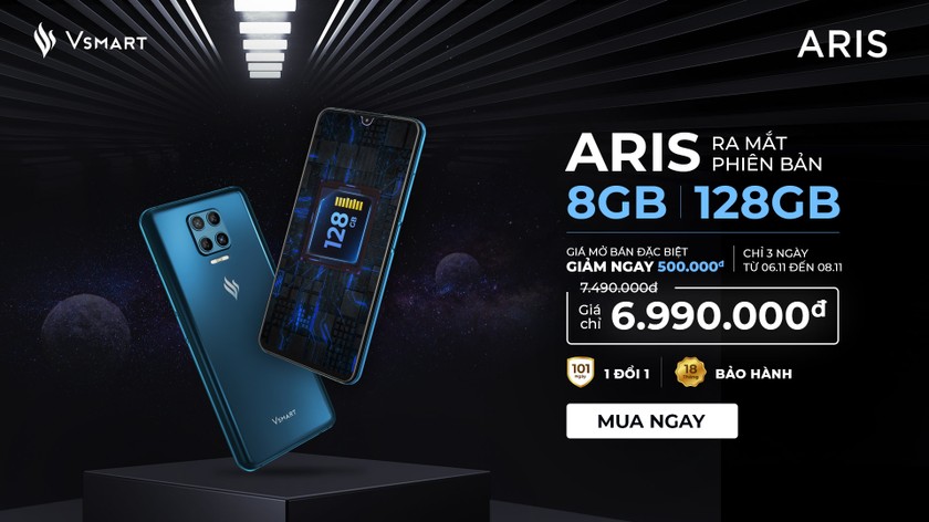 Ra mắt Vsmart Aris nâng cấp cấu hình 8GB RAM/128GB giá không đổi