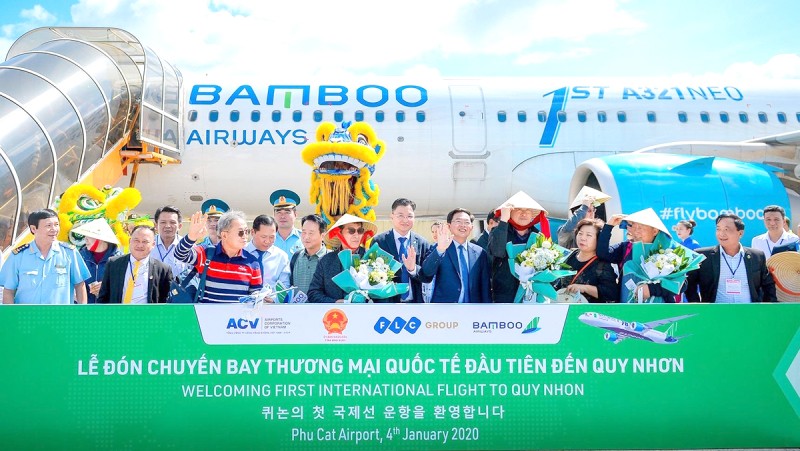 Bình Định đón chuyến bay quốc tế đầu tiên trong năm 2020.