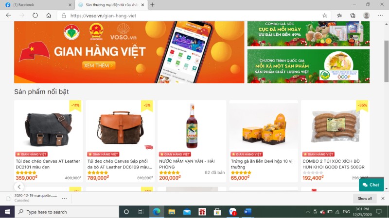 Gian hàng Việt trực tuyến trên sàn Vỏ sò.