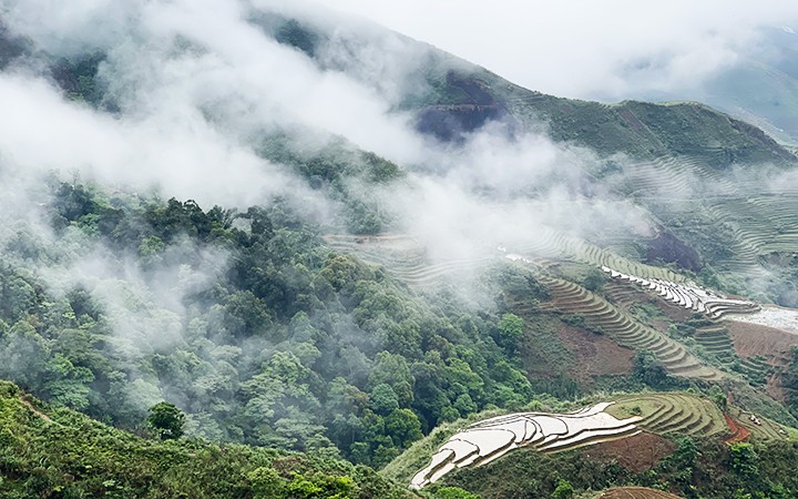 Một góc Tà Xùa, điểm đến “săn mây” ưa thích của đông đảo khách du lịch.