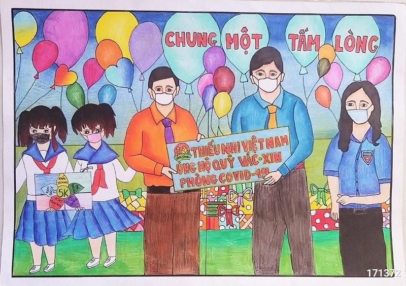 Tác phẩm thiêu nhi chung tay phòng, chống đại dịch COVID-19