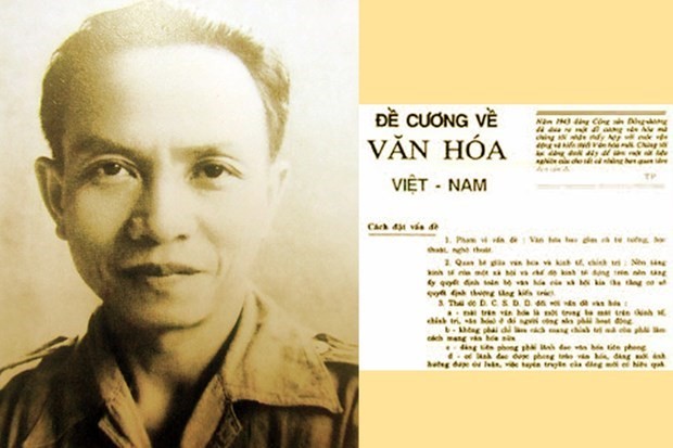 Tổng Bí thư Trường Chinh và bản Đề cương Văn hóa Việt Nam năm 1943. Ảnh baotanglichsu.vn