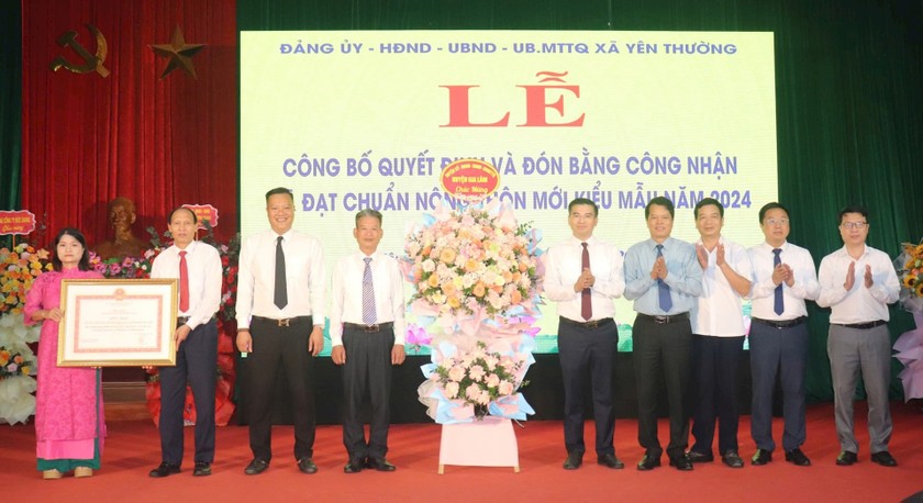 Ngày 19/5/2025, xã Yên Thường đón nhận Bằng công nhận đạt chuẩn nông thôn mới kiểu mẫu. 
