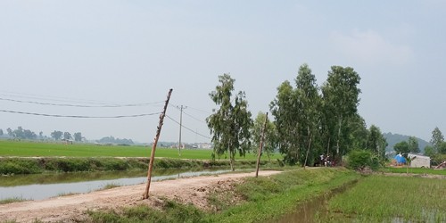 Anh Lực được phát hiện chết bên mương nước với chiếc đòn gánh dính máu