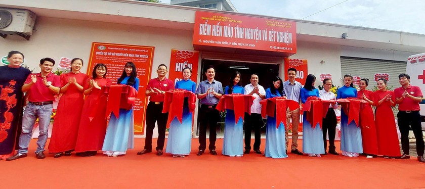 Điểm hiến máu cố định Đại học Vinh được đặt tại Trạm y tế trực thuộc trường Đại học Vinh