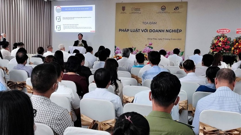 Tọa đàm Pháp luật với doanh nghiệp do Sở Tư pháp tỉnh Đồng Tháp và các bên liên quan tổ chức.