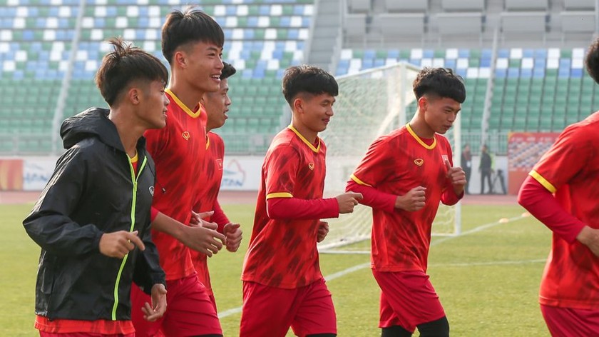 Các cầu thủ U20 tự tin sau chiến thắng trước U20 Australia (ảnh VFF)