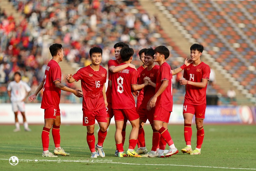 U22 Việt Nam giành HCĐ bóng đá nam SEA Games 32. (ảnh VFF)