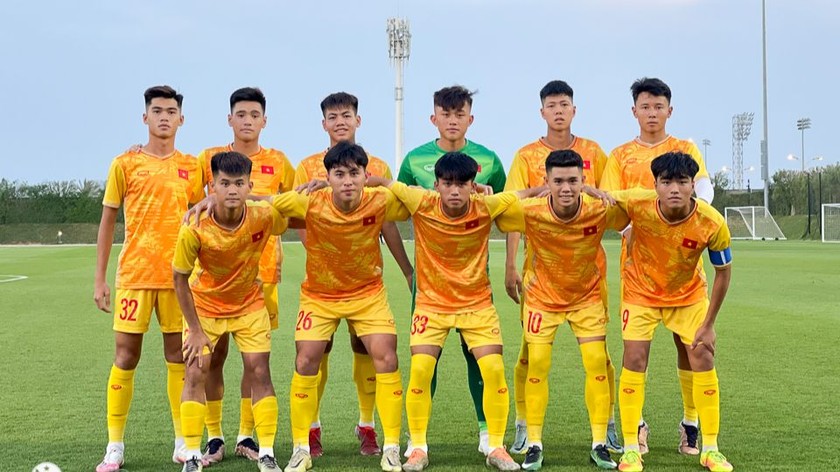 U17 đang tích cực tập huấn tại Qatar chuẩn bị cho giải U17 Châu Á (ảnh VFF)