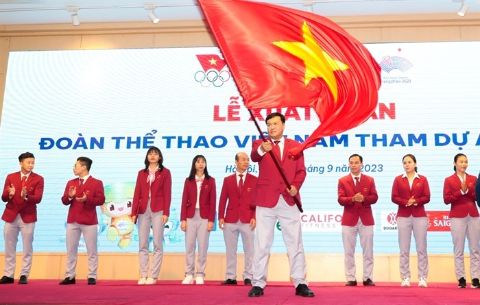 Trưởng đoàn TTVN Đặng Hà Việt đặt quyết tâm cao của thể thao Việt Nam tại ASIAD, ảnh TCTDTT 