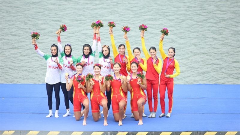 Các VĐV nữ tiếp tục giành thêm cho Đua thuyền Rowing Việt Nam 2 HCĐ trong ngày thi đấu cuối cùng tại Asiad 19 (Ảnh: Cục TDTT) 