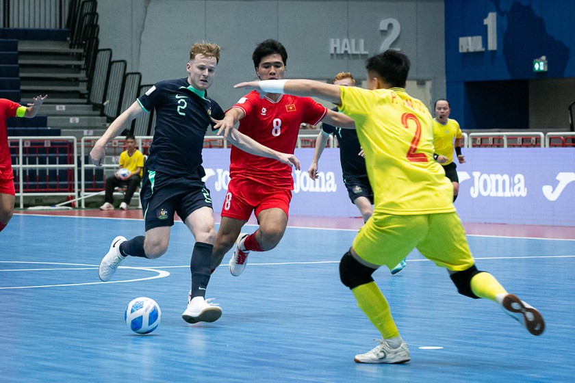 Futsal Việt Nam đã giành vé vào chơi trận chung kết sau khi vượt qua Australia (Ảnh VFF)