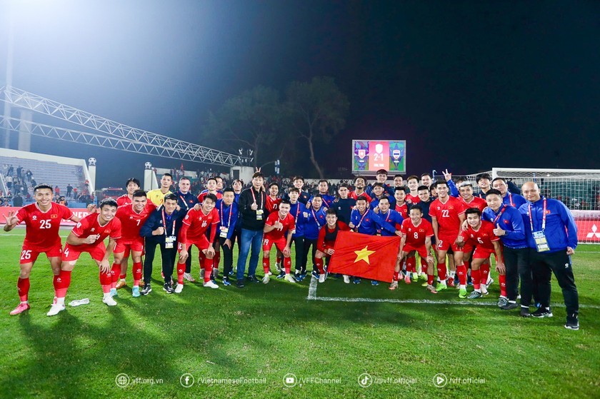 Thêm 1 chiến thắng nữa, đội tuyển Việt Nam sẽ vô địch AFF Cup 2024 (Ảnh: VFF)