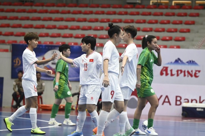 Futsal nữ Việt Nam có chiến thắng thứ 2. (Ảnh VFF)