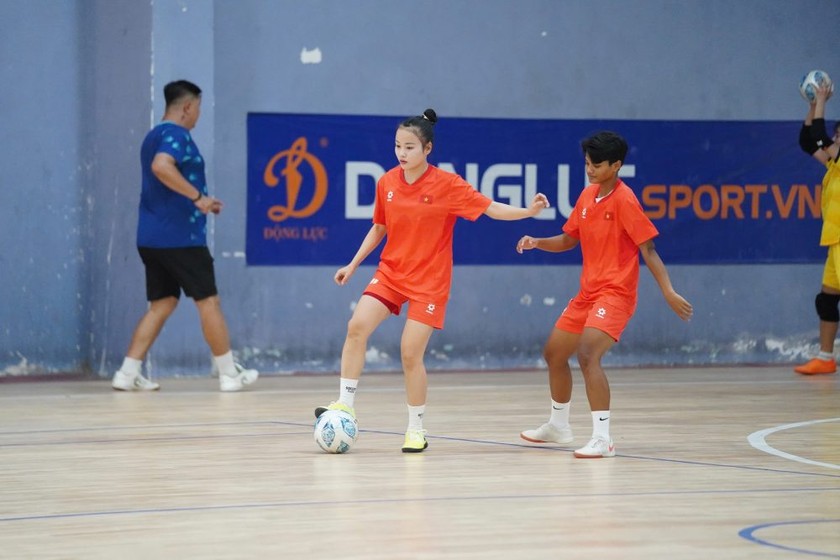 Đội tuyển Futsal nữ quốc gia chuẩn bị cho VCK Futsal nữ châu Á 2025 (Ảnh VFF)