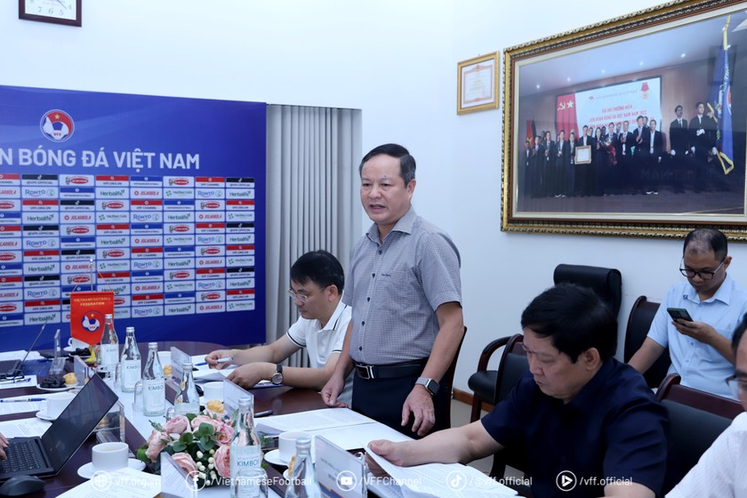 Thiếu tướng Phan Mạnh Trường – Phó Cục trưởng Cục Cảnh sát hình sự, Bộ Công an phát biểu tại cuộc họp.