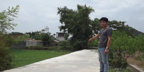 Một trong hai con đường được xây dựng trên phần đất của gia đình bà Nghiêm Thị Quỹ.