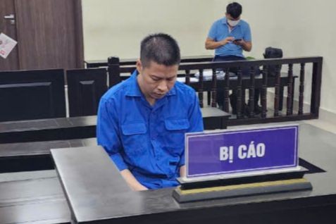 Bị cáo tại tòa.