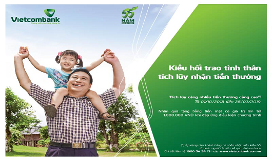 Vietcombank khuyến mại cho khách hàng cá nhân nhận tiền chuyển từ nước ngoài