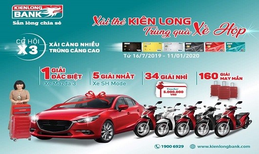 Kienlongbank triển khai chương trình khuyến mại lớn nhất cho chủ thẻ tín dụng