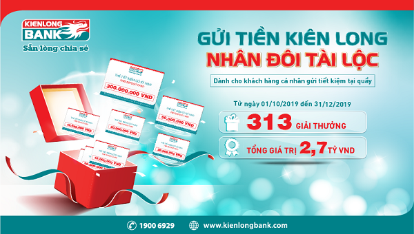 ​ Kienlongbank khuyến mại tiền tỷ cho khách hàng gửi tiền