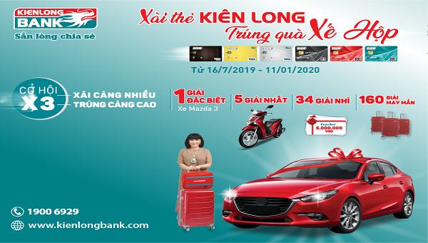 Kienlongbank chúc mừng 39 khách hàng thẻ tín dụng trúng thưởng đợt 1