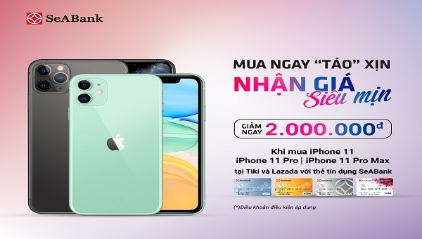 Mua Iphone với giá siêu ưu đãi trên Tiki, Lazada bằng thẻ SeABank