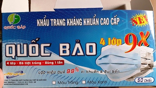 Sản phẩm khẩu trang của Công ty TNHH Quốc Bảo được giới thiệu bày bán trên thị trường