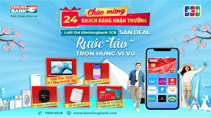  24 khách hàng có doanh số thanh toán cao nhất trúng thưởng chương tình khuyến mại của Kienlongbank 