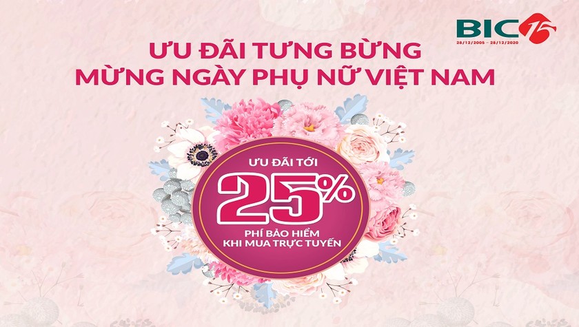 BIC ưu đãi tới 25% phí bảo hiểm nhân ngày Phụ nữ Việt Nam