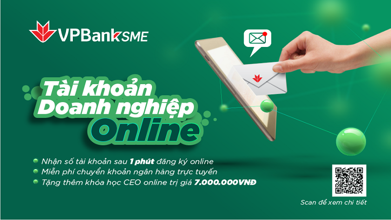 Mở tài khoản SME online chỉ trong 01 phút tại VPBank