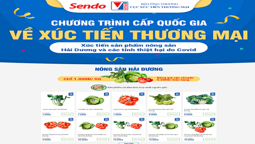 Cục Xúc tiến thương mại và Sendo bán 1.000 đồng/kg nông sản Hải Dương 