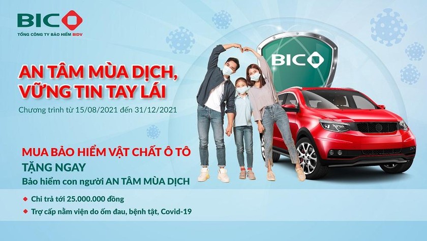 Mua bảo hiểm vật chất ô tô BIC nhận bảo hiểm con người An tâm mùa dịch