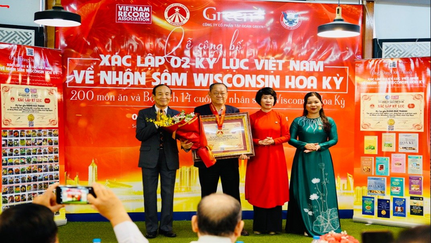 Ông Đặng Đức Thành được xác lập 2 kỷ lục Việt Nam về nhân sâm Wisconsin Hoa Kỳ.