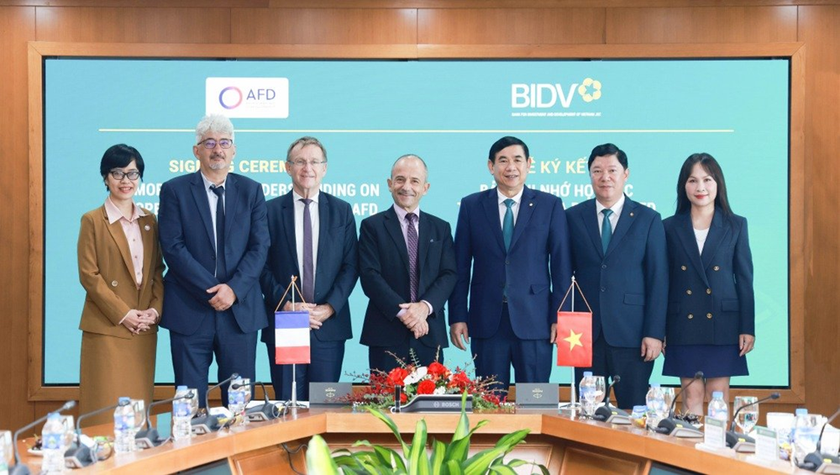 Đại diện Lãnh đạo BIDV và Cơ quan Phát triển Pháp (AFD) tại buổi làm việc.