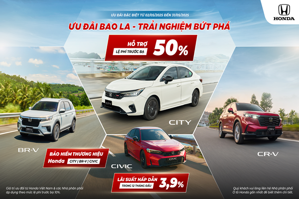 Honda Việt Nam triển khai chương trình khuyến mại trong tháng 5/2025