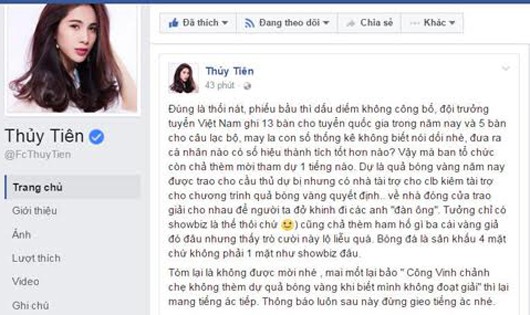 Thủy Tiên bức xúc thay chồng