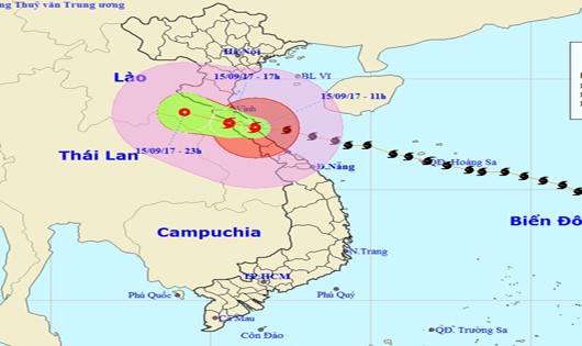 Bão sắp đổ bộ đất liền Hà Tĩnh - Quảng Trị, nhiều tỉnh mưa rất to