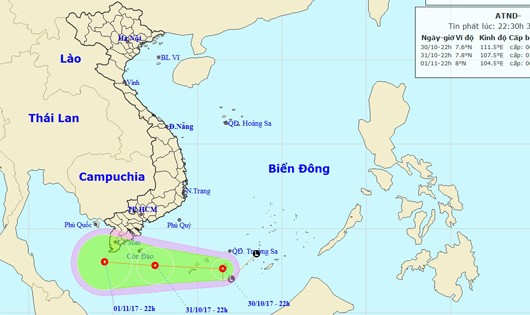 Áp thấp nhiệt đới trên biển Đông, Trường Sa đề phòng lốc xoáy, vòi rồng