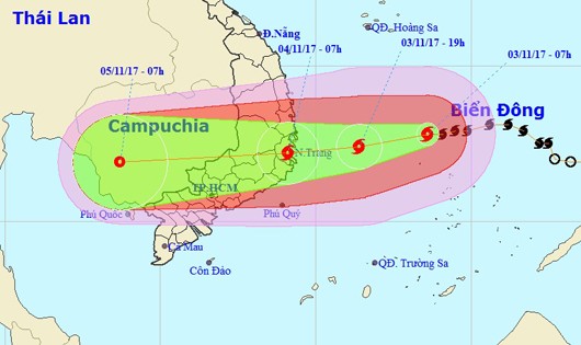 Bão tăng cấp, sáng sớm mai đổ bộ Phú Yên - Bình Thuận 