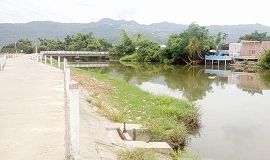 Hiện trường nơi chị Huỳnh Thị Thu Sương (26 tuổi) gieo mình xuống sông Đại An tự vẫn. Ảnh: Báo Bình Định.