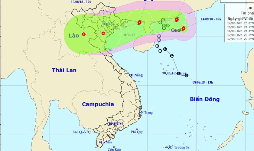 Bão khả năng mạnh thêm, xu hướng đổ bộ Quảng Ninh đến Nam Định