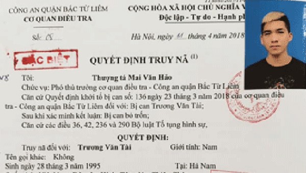 Truy nã đối tượng giết người do mâu thuẫn khi ăn uống