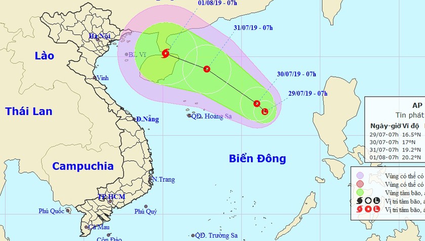 Xuất hiện áp thấp mạnh trên Biển Đông