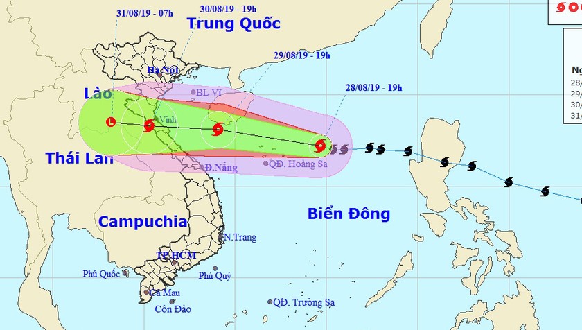 Chiều tối 30/8, bão giật cấp 11 khả năng đổ bộ Thanh Hóa - Quảng Bình 