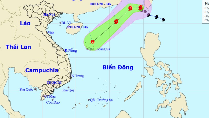 Diễn biến cơn bão mới đổ bộ Biển Đông