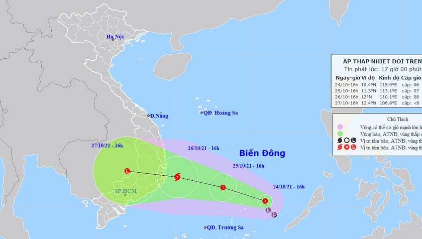 Áp thấp nhiệt đới khả năng thành bão trên Biển Đông