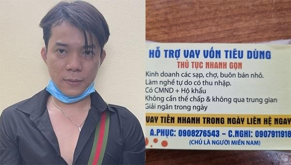 Đối tượng Trương Ngọc Tính và nội dung quảng cáo cho vay để "thu hút" người nghèo vay.