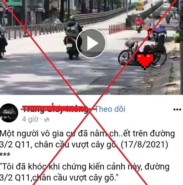 Nhiều trang mạng xã hội đăng lại clip kèm thêm nội dung "một người đàn ông vô gia cư đã nằm chết trên đường 3/2". 