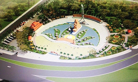 Phối cảnh mô hình Tượng đài Thanh niên xung phong Tây Nam Bộ.